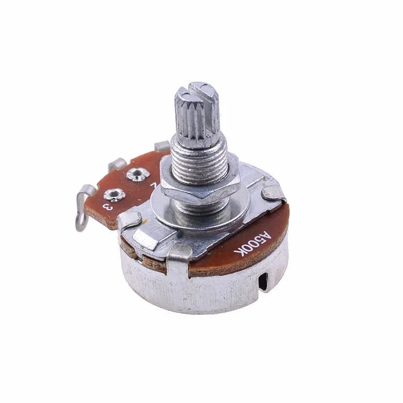 Metal electric guitar control knob for potentiometer replacement.