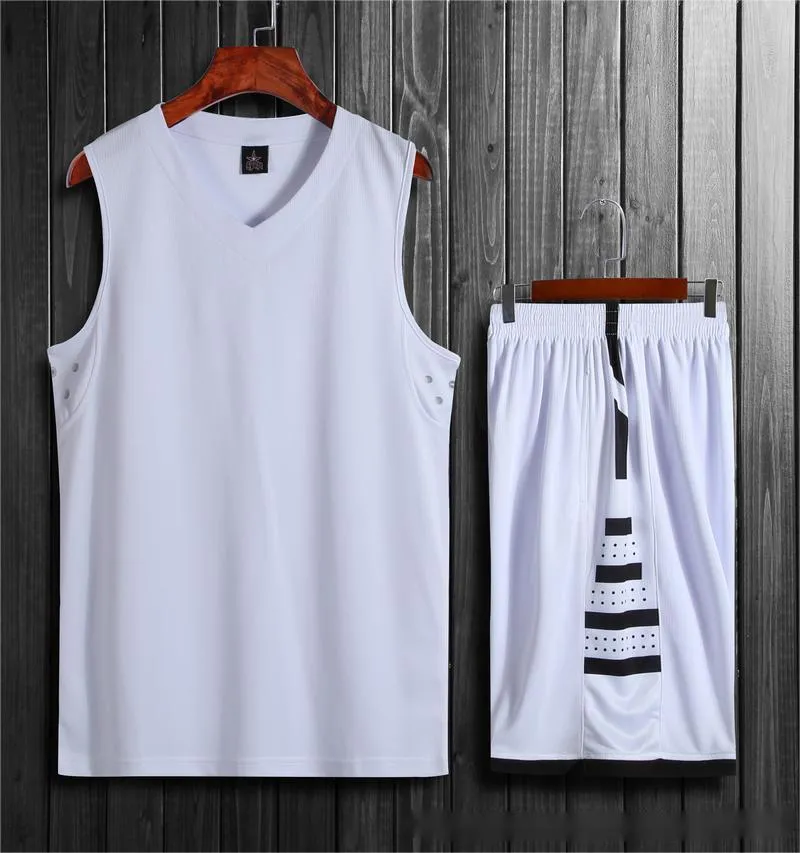 Black and white basketball training sports vest set with trousers for student campus competitions