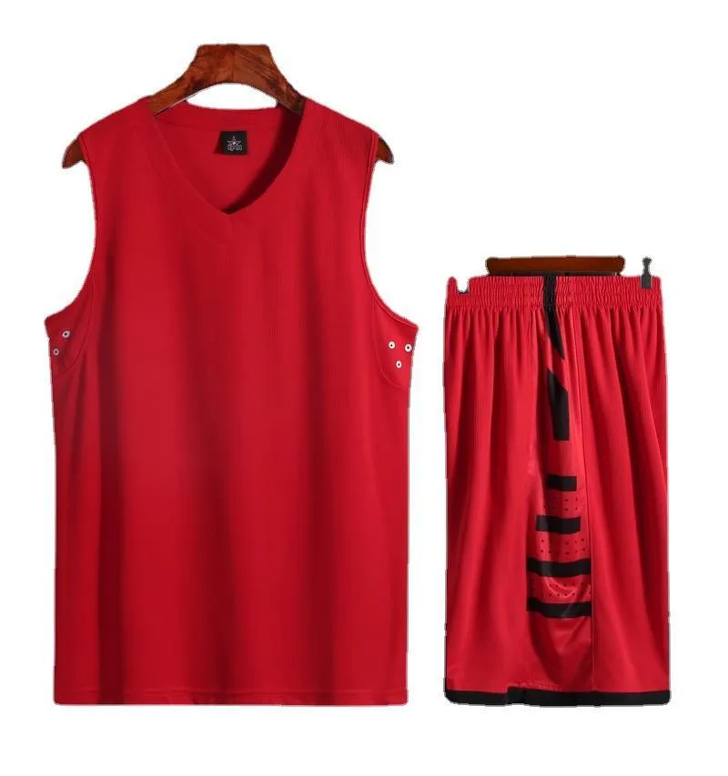 Black and white basketball training sports vest set with trousers for student campus competitions