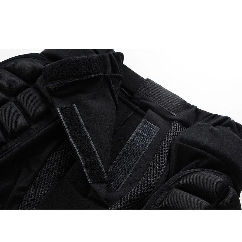SULAITE black roller skating hip protection pants with sponge padding, front view