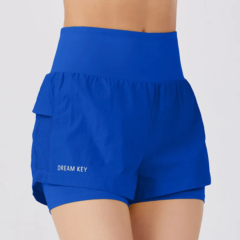 Women's loose cotton blend sports shorts in five colours with quick-dry function