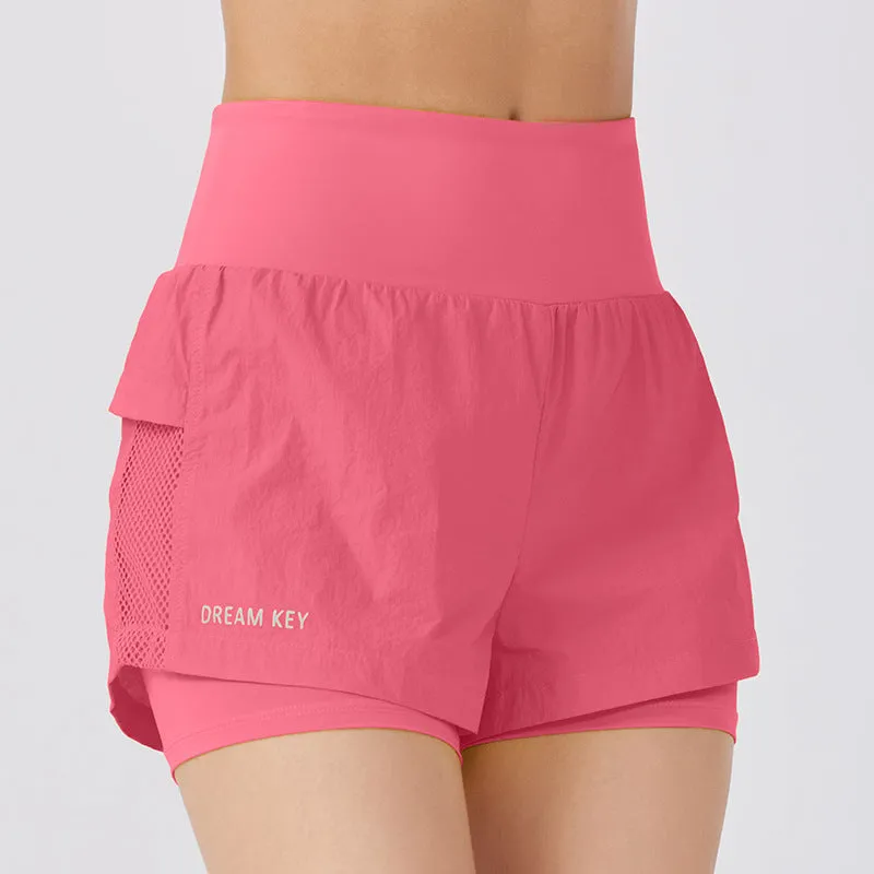 Women's loose cotton blend sports shorts in five colours with quick-dry function