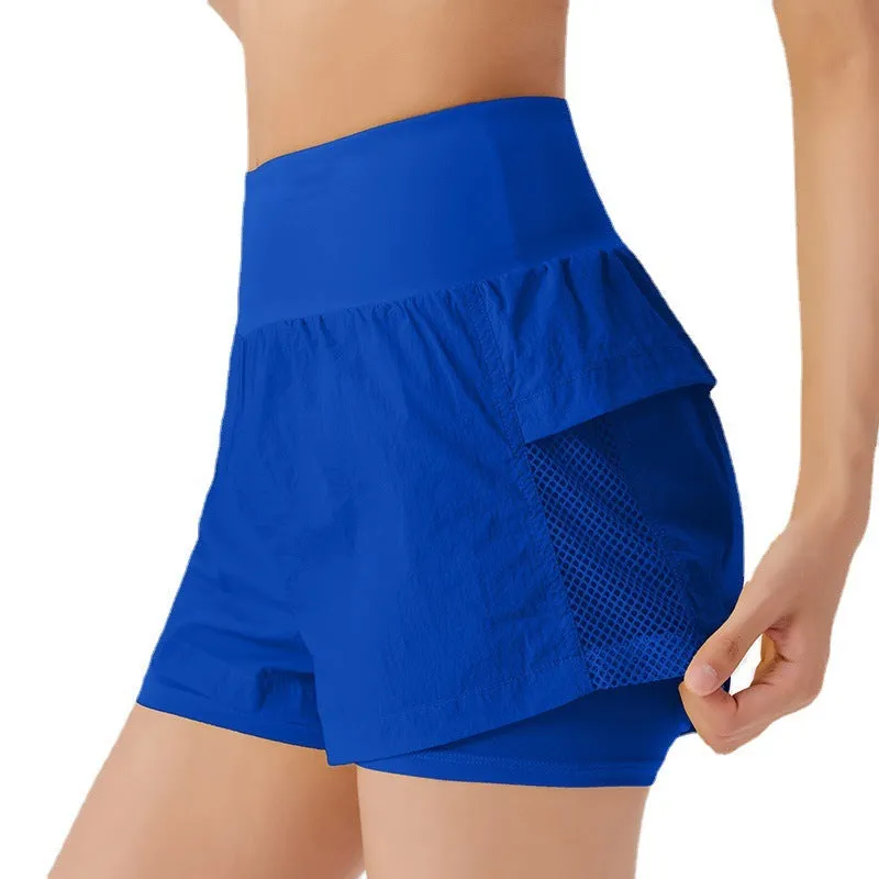 Women's loose cotton blend sports shorts in five colours with quick-dry function