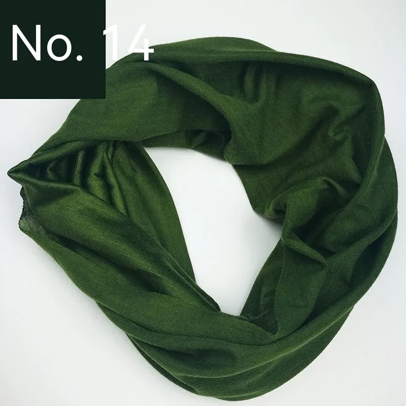 Seamless polyester magic headscarf for outdoor sports in a free size, shown in a colour option.