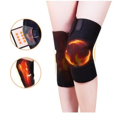 Electric heating knee pads in black with double-sided heating element, large size