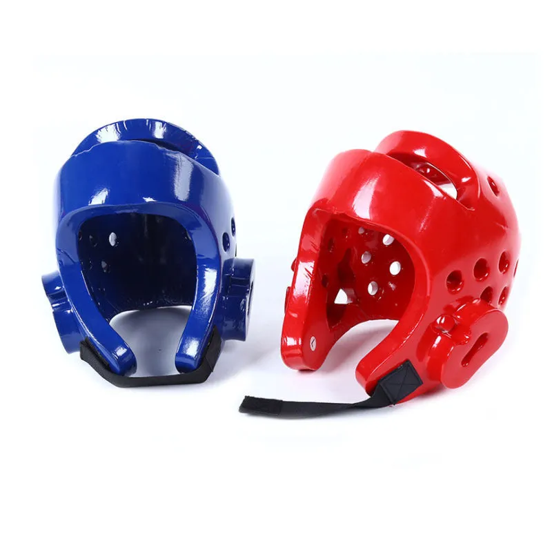 Red and blue karate taekwondo protective gear set with PU construction