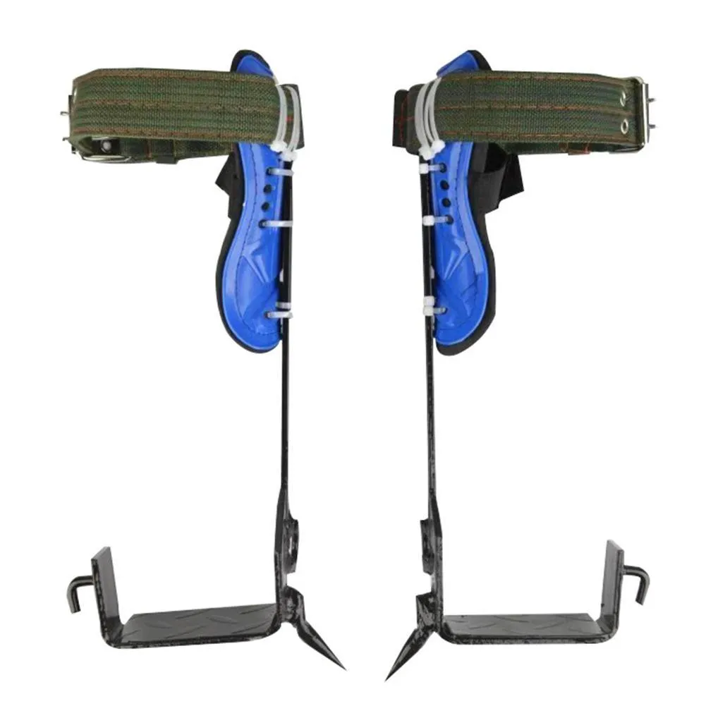 Blue tree climbing tool belt with five stainless steel claws for outdoor climbing use