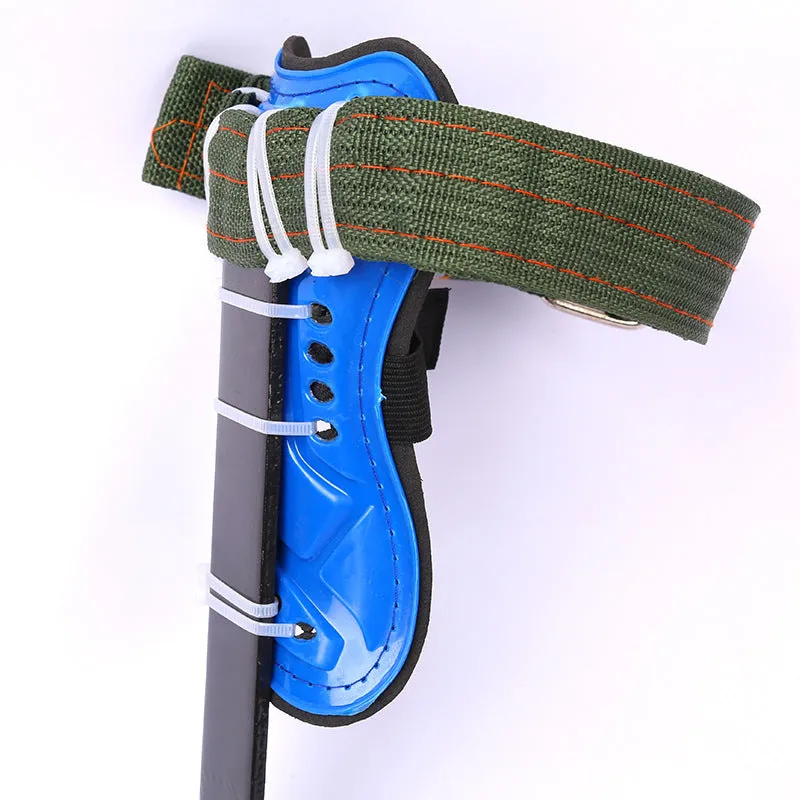 Blue tree climbing tool belt with five stainless steel claws for outdoor climbing use