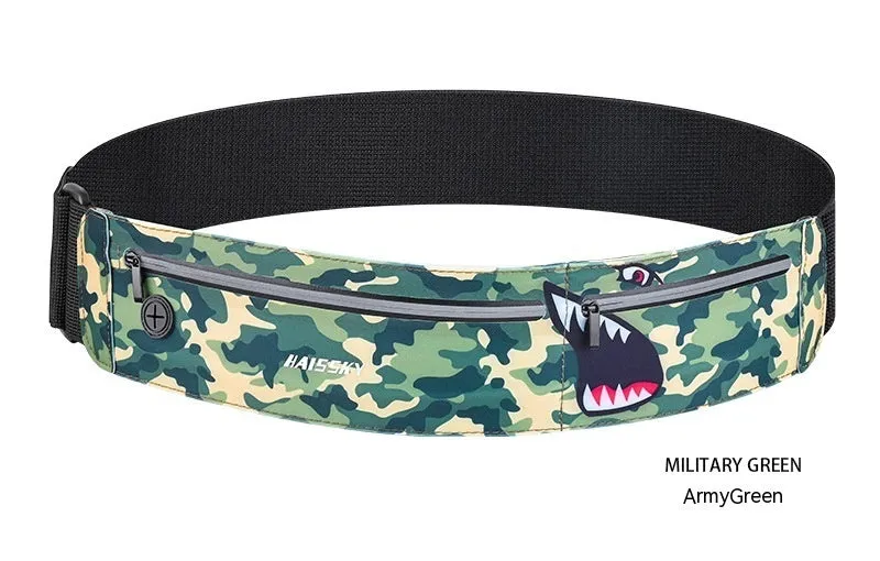 Waterproof 8-inch waist bag in camouflage crocodile colour for outdoor sports