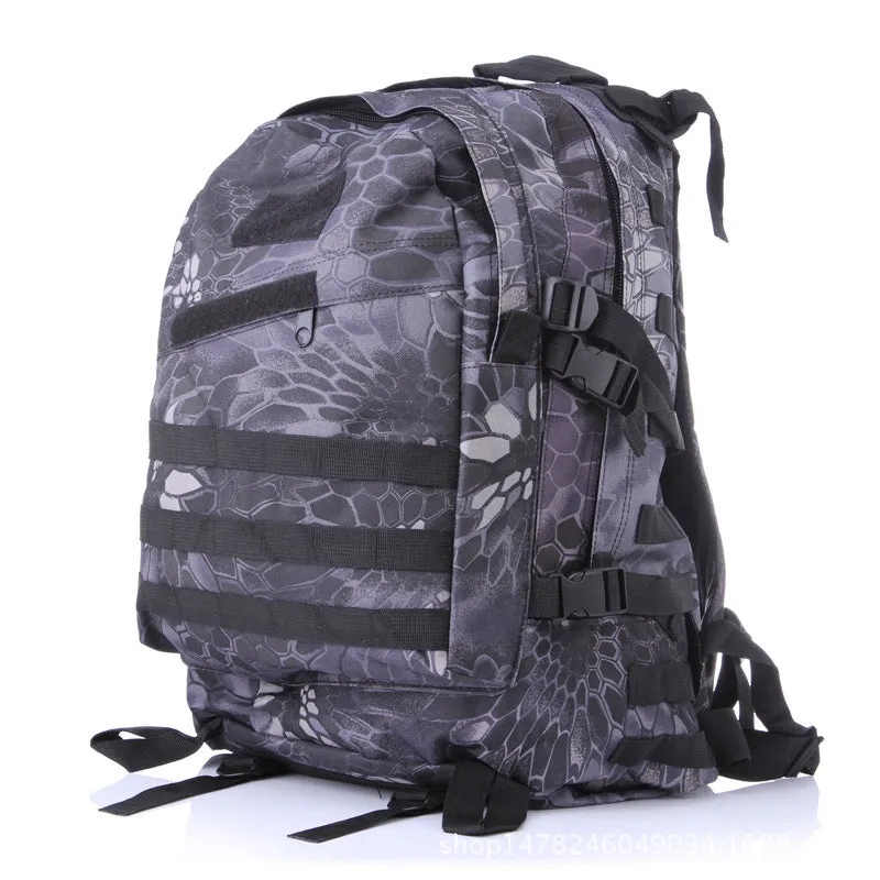 Camouflage tactical backpack made of waterproof Oxford cloth with double shoulder straps, 34x15x48cm, outdoor use