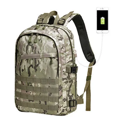 Camouflage tactical backpack made of waterproof Oxford cloth with double shoulder straps, 34x15x48cm, outdoor use