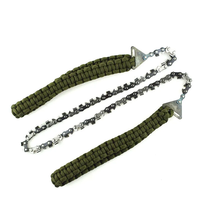 Camouflage folding hand saw with pull strap and 65 manganese steel blade