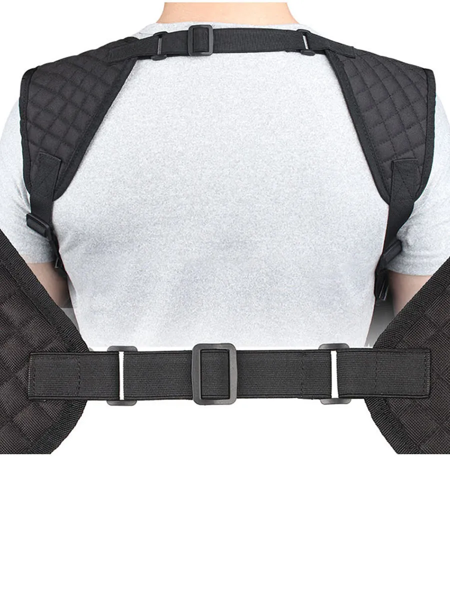 Outdoor holster portable hidden double magazine pouch in black nylon for unisex concealed carry
