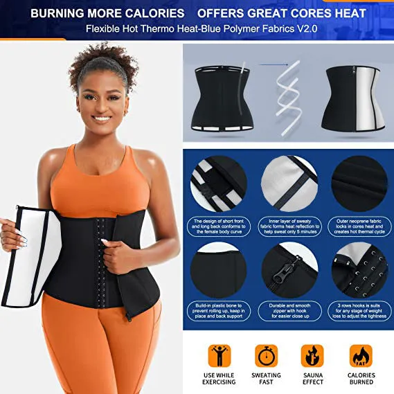 Neoprene adjustable sports abdominal girdle in blue or silver, showing waist compression belt