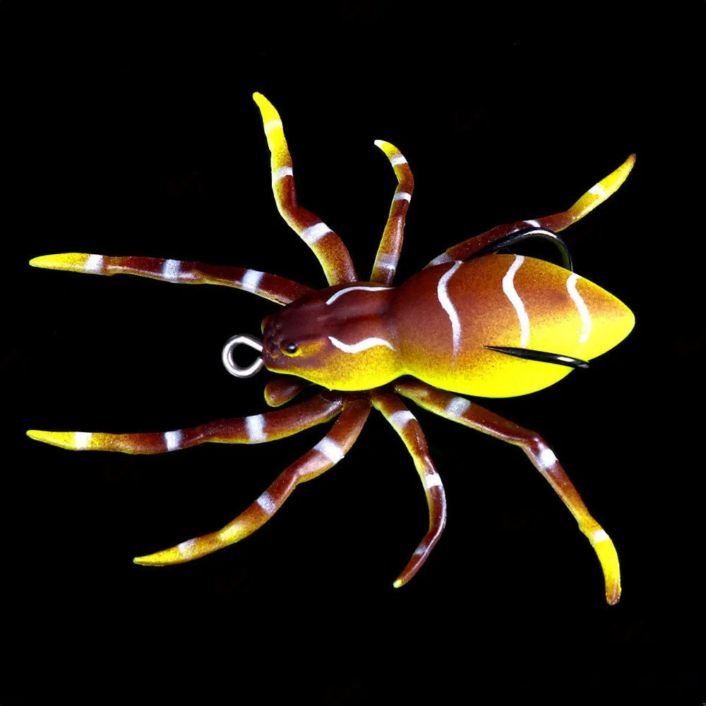 Bionic soft frog lure 8cm 7g plastic orange colour simulation spider lure for predator fishing