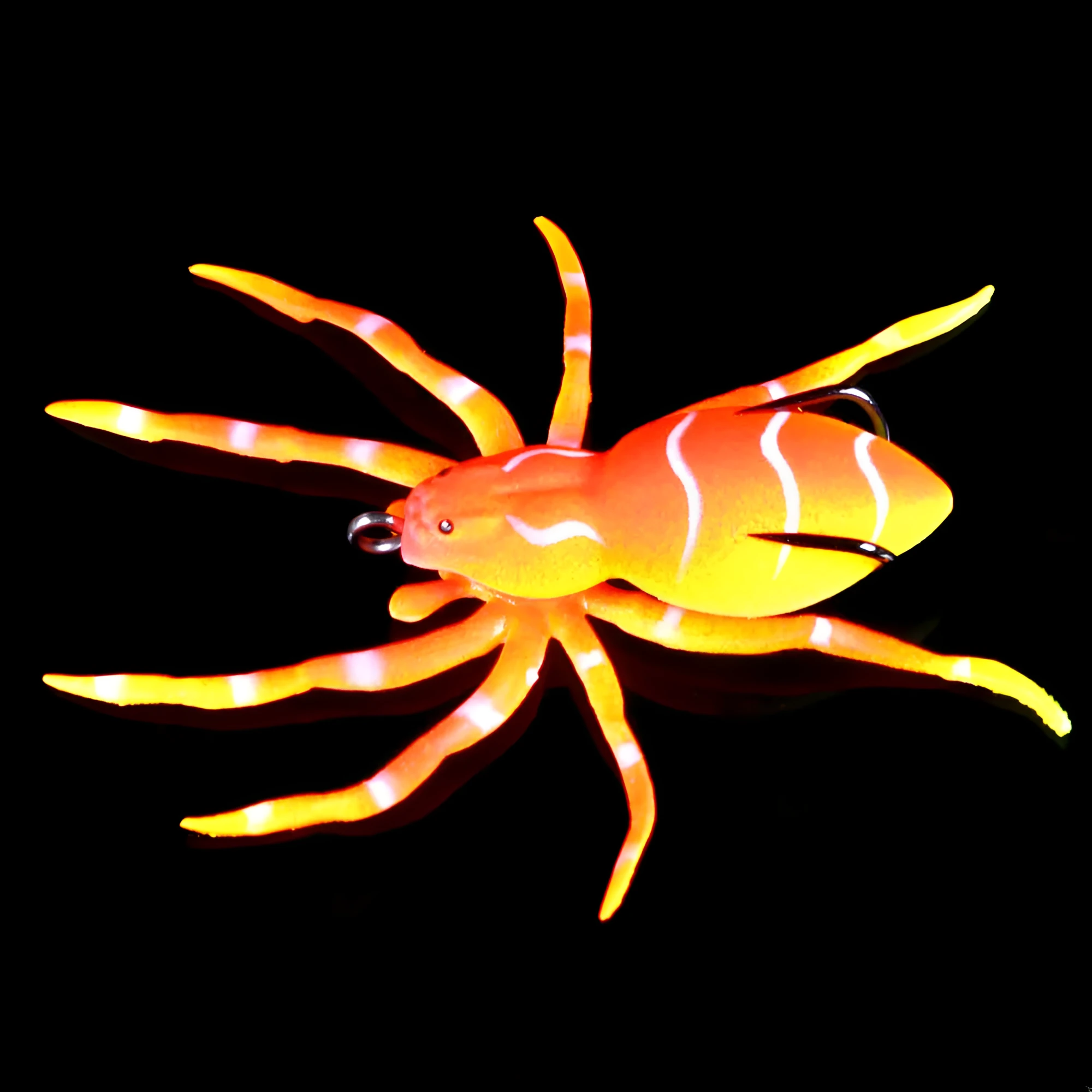 Bionic soft frog lure 8cm 7g plastic orange colour simulation spider lure for predator fishing