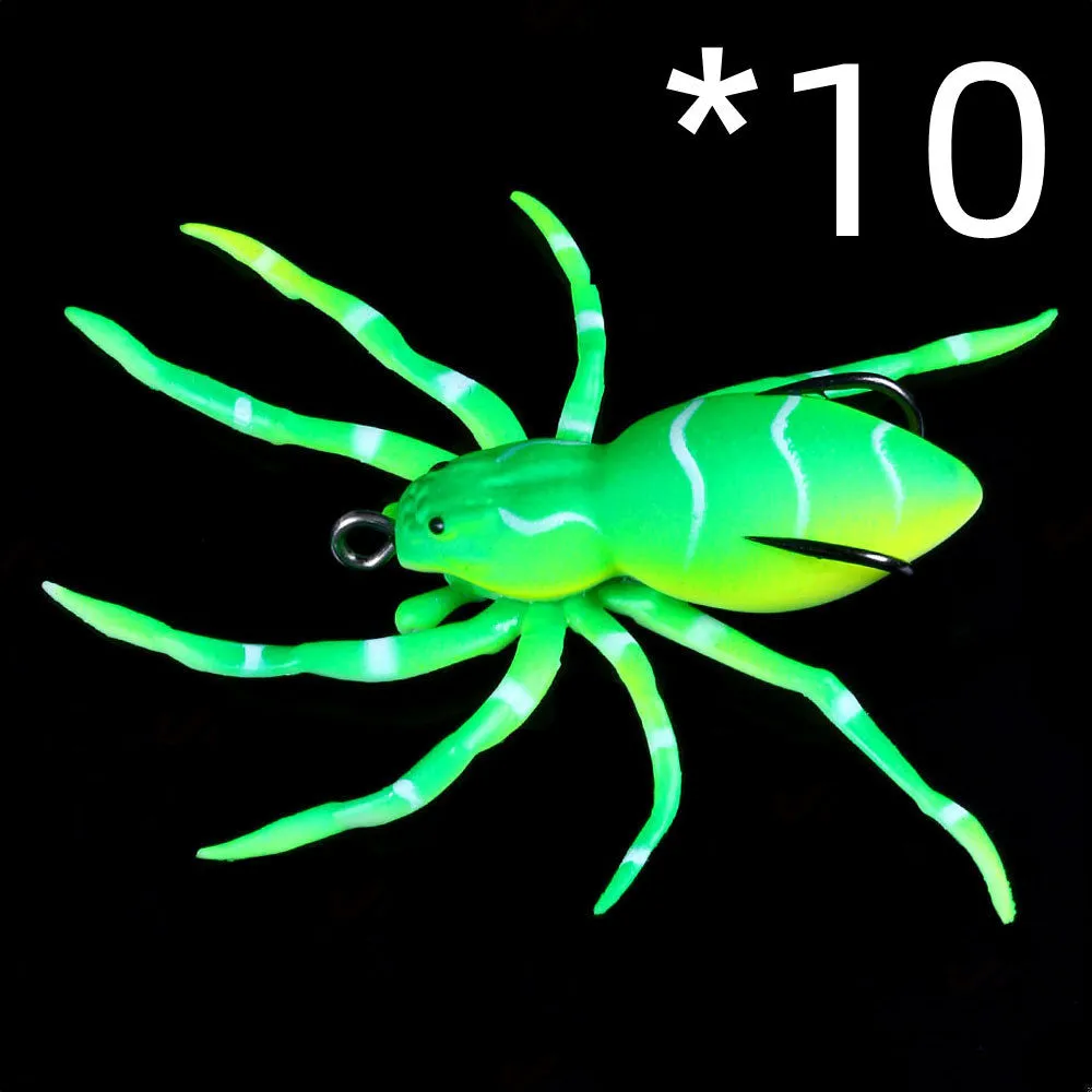 Bionic soft frog lure 8cm 7g plastic orange colour simulation spider lure for predator fishing