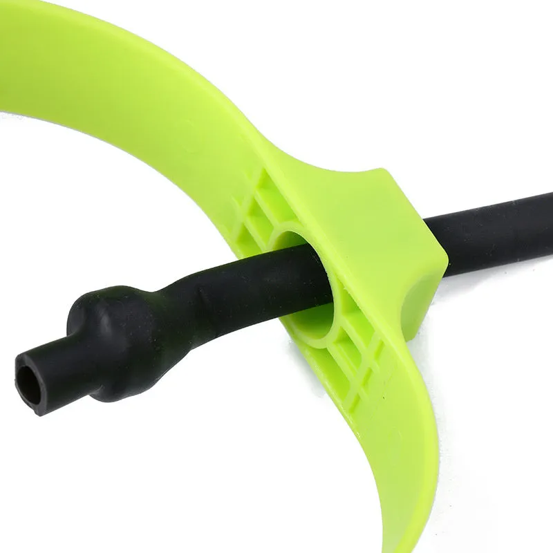 Green two-wheel abdominal wheel roller with 14-inch kneeling mat on floor for home exercise