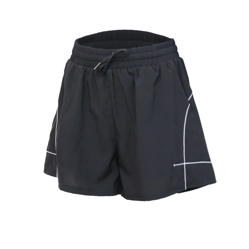 Women's sports shorts in purple, polyester lining, fitness exercise, Asian sizes S-XL