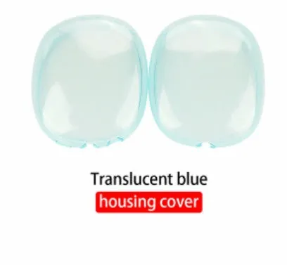 Silicone ear cap set for Apple AirPods MAX with transparent TPU shell, dimensions 90x108x30mm, available in multiple colours