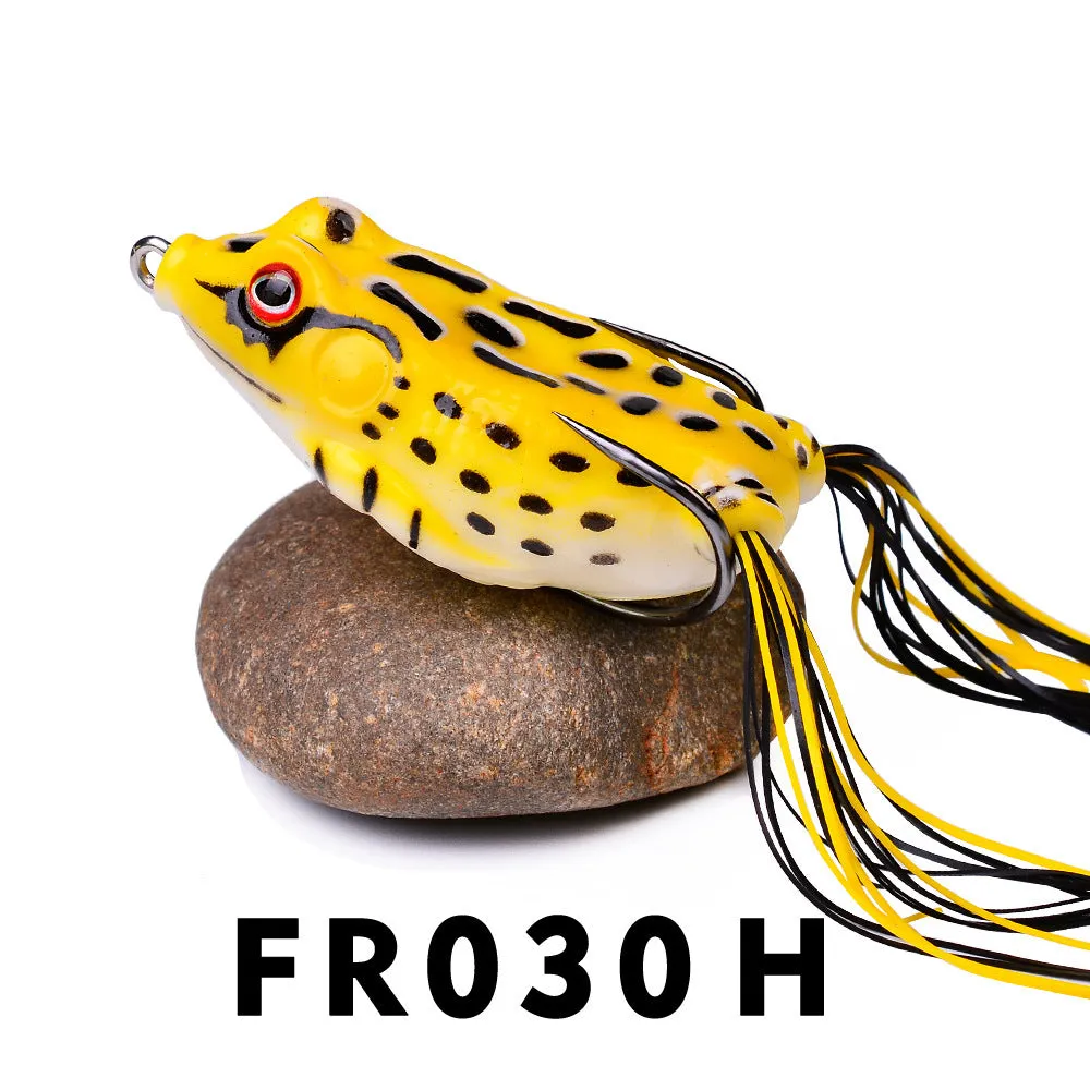 Thunder Frog simulation fake bait PVC surface lure in weedless frog shape, 6cm size, colour option shown