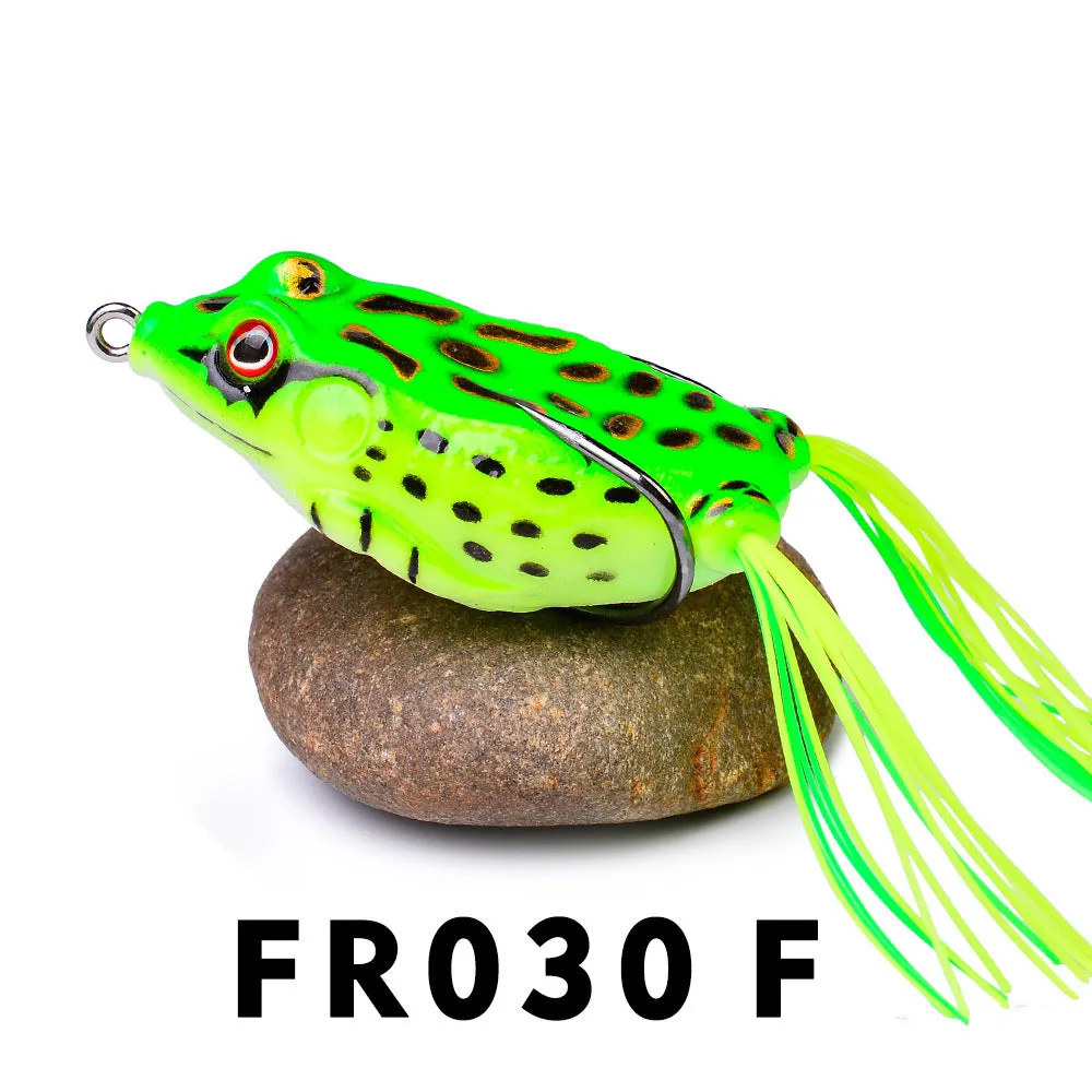 Thunder Frog simulation fake bait PVC surface lure in weedless frog shape, 6cm size, colour option shown