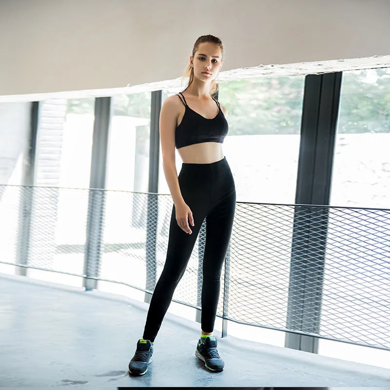 Women's yoga sweat suit set with loose breathable polyester fabric for weight loss fitness exercise