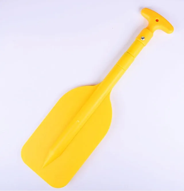 Retractable aluminium alloy paddle collapsed to 54cm on a white background with black and red options shown