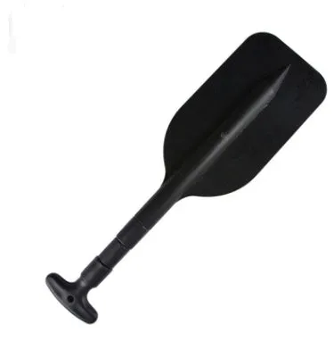 Retractable aluminium alloy paddle collapsed to 54cm on a white background with black and red options shown