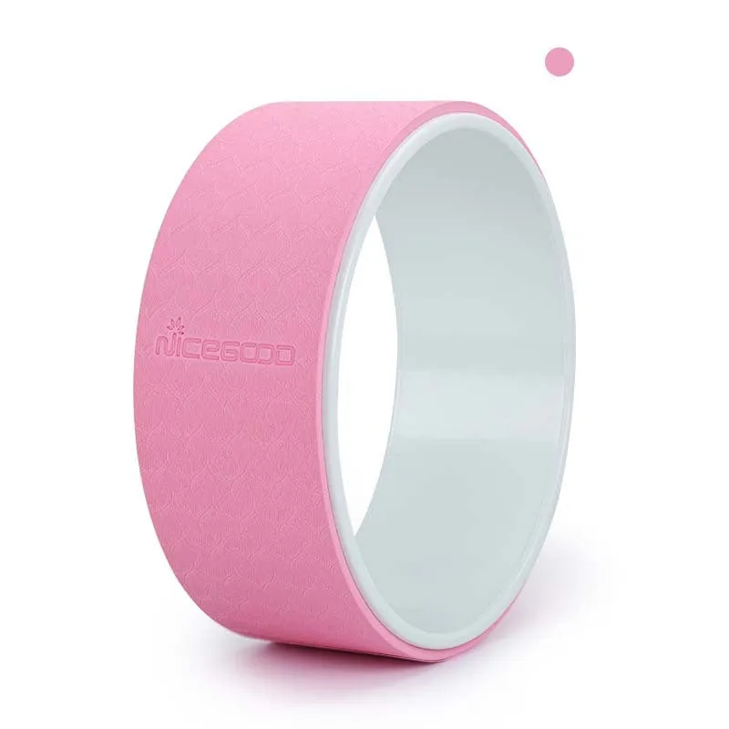 Pilates ring in pink with TPE outer and ABS inner core, 33cm diameter