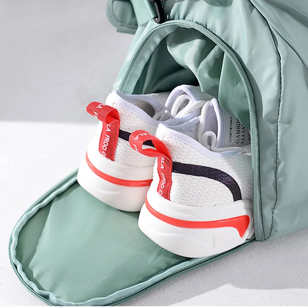 Dry wet separation sports fitness bag in memory cloth for swimming and travel