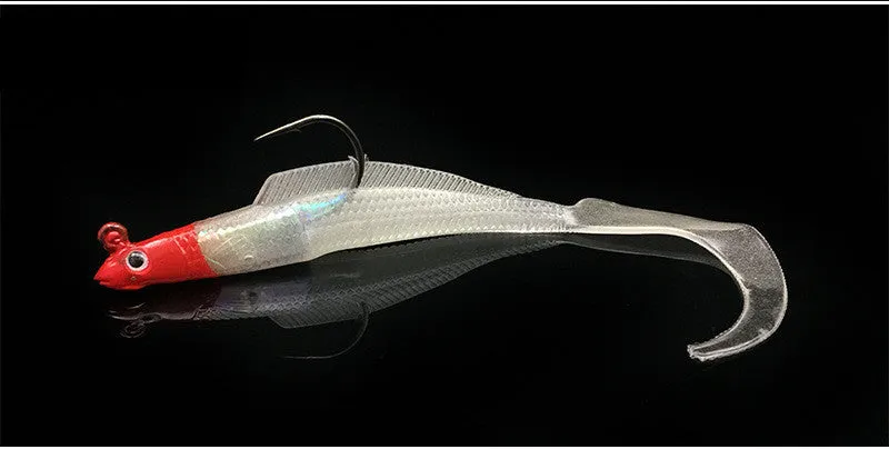 Creative simulation soft fishing lure 12cm with lead head and PVC body in pink colour option
