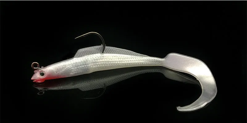 Creative simulation soft fishing lure 12cm with lead head and PVC body in pink colour option