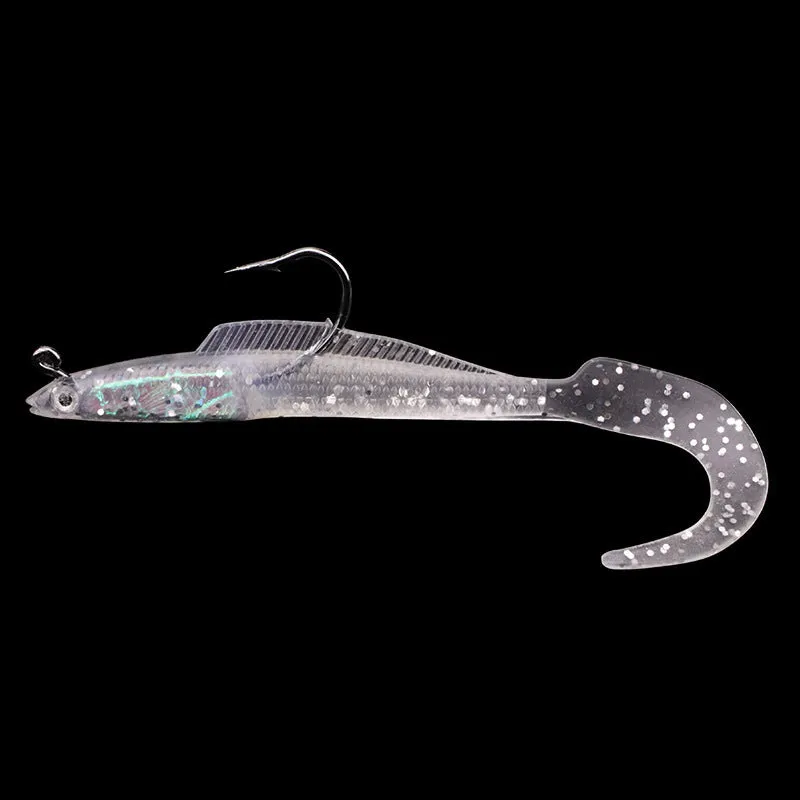 Creative simulation soft fishing lure 12cm with lead head and PVC body in pink colour option
