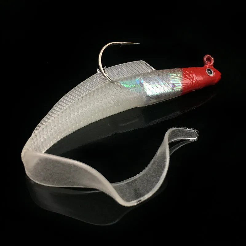 Creative simulation soft fishing lure 12cm with lead head and PVC body in pink colour option