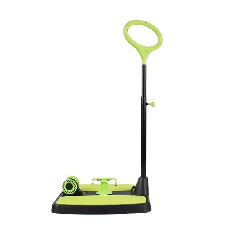Green multifunctional fitness machine arm stretcher in colour box with dimensions 40.5 x 41 x 11.5 cm