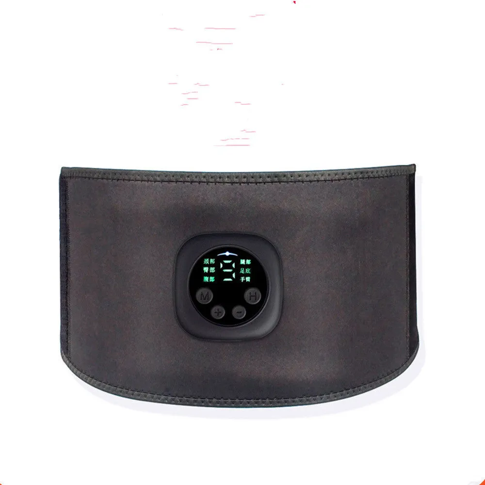 Rechargeable abdominal muscle stick fitness device with EMS and mercerised cotton surface for home use