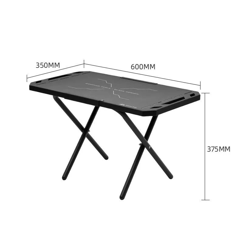 Outdoor camping folding portable small steel table black colour with storage bag