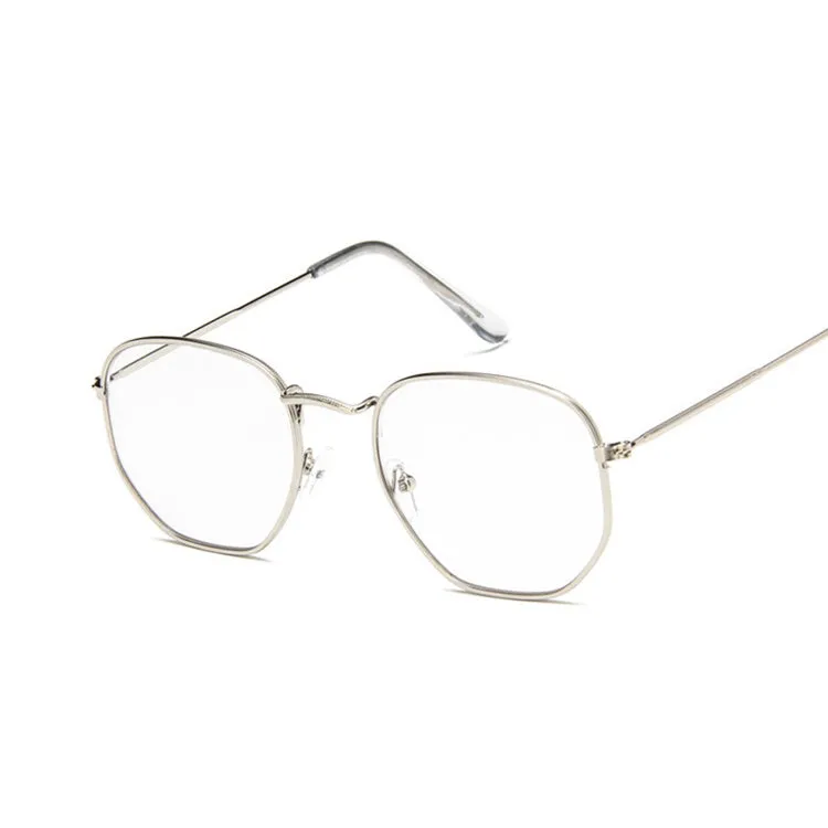 Metal polygonal retro sunglasses with AC lenses unisex fashion eyewear