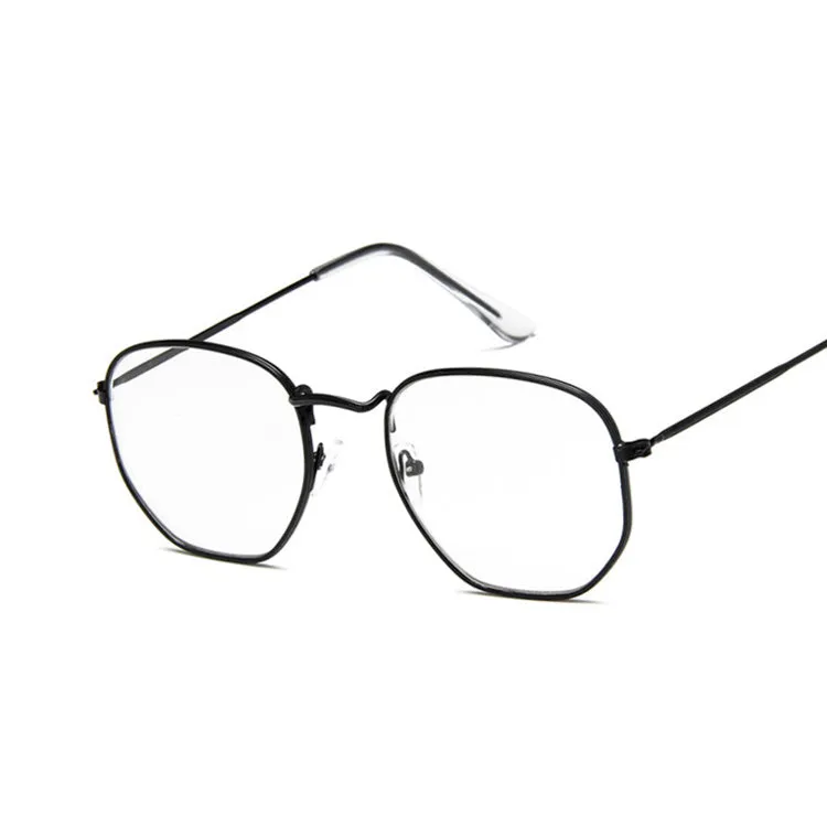 Metal polygonal retro sunglasses with AC lenses unisex fashion eyewear