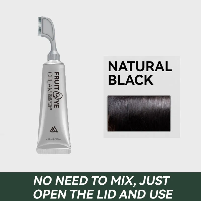 Fruit pigment hair dye cream 80ml tube in black, black brown, and chestnut brown for white hair coverage