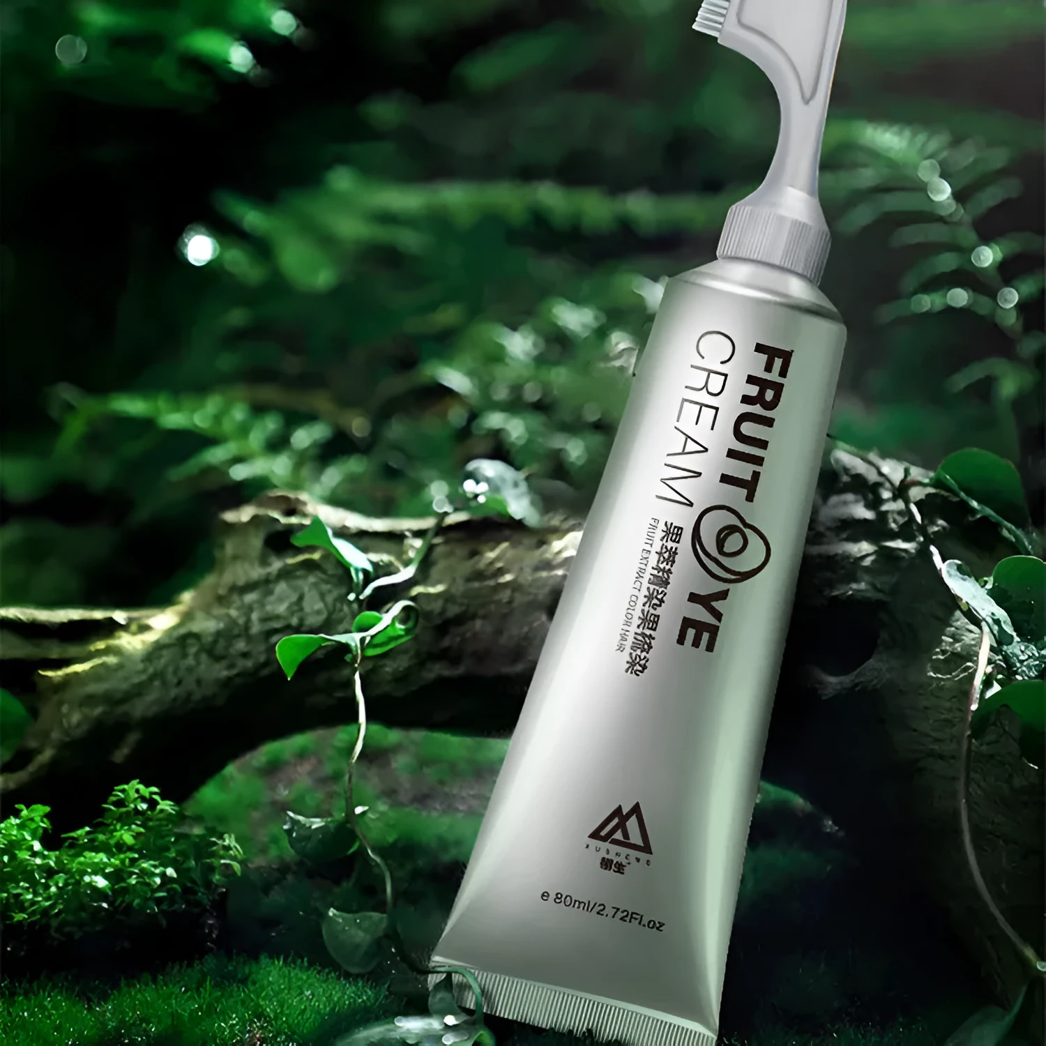 Fruit pigment hair dye cream 80ml tube in black, black brown, and chestnut brown for white hair coverage