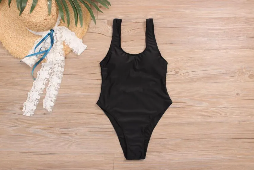 New Bikini Siamese Sexy Swimwear polyester fibre two-piece set for women, available in black