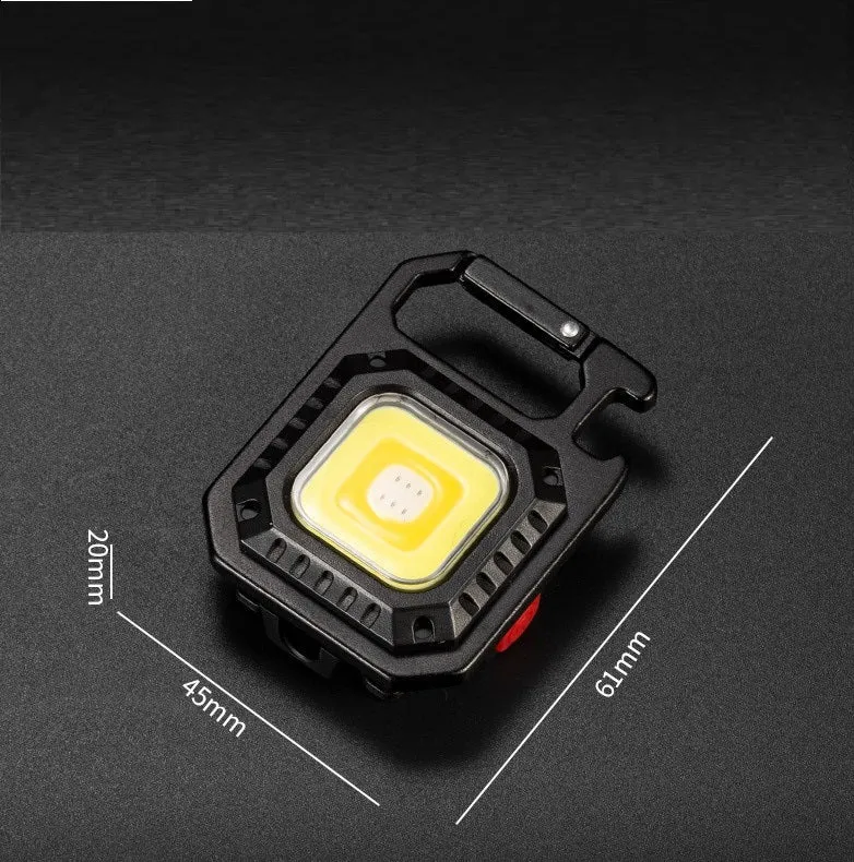 30W multifunctional aluminium alloy keychain light with white yellow red light modes and built-in tools