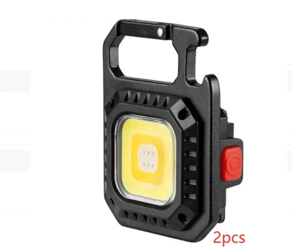 30W multifunctional aluminium alloy keychain light with white yellow red light modes and built-in tools