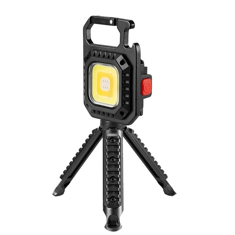 30W multifunctional aluminium alloy keychain light with white yellow red light modes and built-in tools