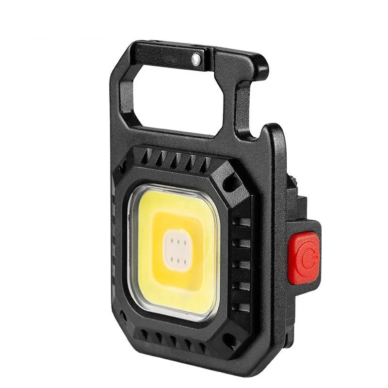 30W multifunctional aluminium alloy keychain light with white yellow red light modes and built-in tools