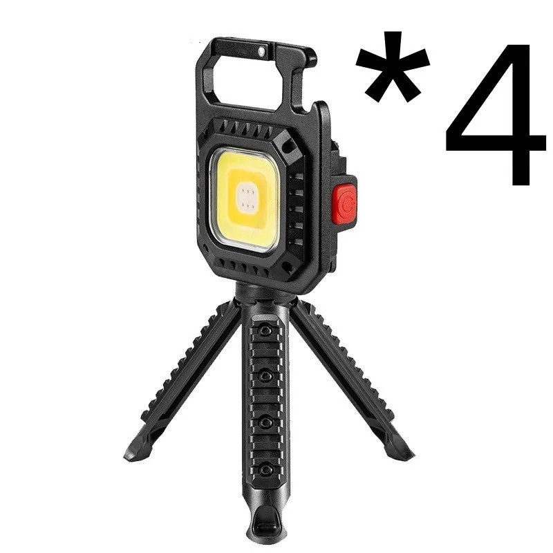 30W multifunctional aluminium alloy keychain light with white yellow red light modes and built-in tools