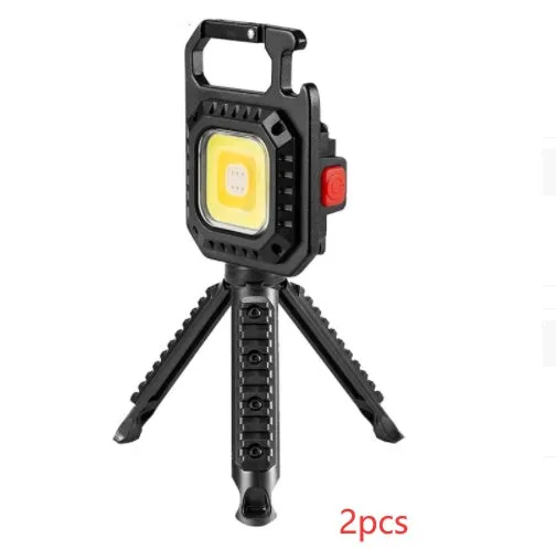 30W multifunctional aluminium alloy keychain light with white yellow red light modes and built-in tools