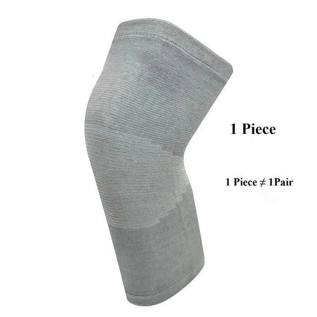 Black compression knee support sleeve for joint pain and arthritis relief, nylon spandex fabric, size S for 28-33 cm leg circumference